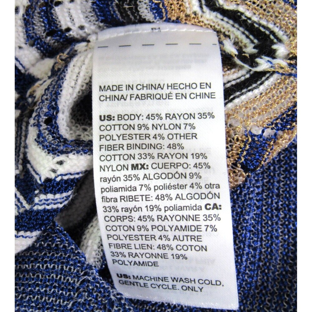 Chico's Travelers Size 3 (XL) Zig-Zag Stitch Long Cardigan Open Front Multicolor - Picture 6 of 6